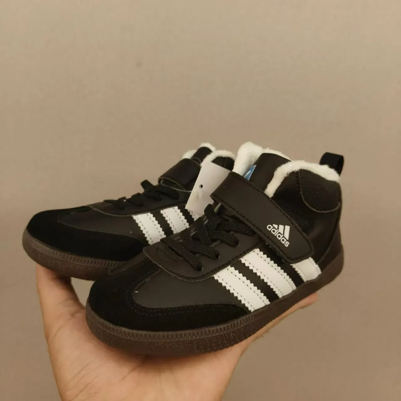 Adidas Black White High-Top Velcro Strap Lifestyle Sneakers 11