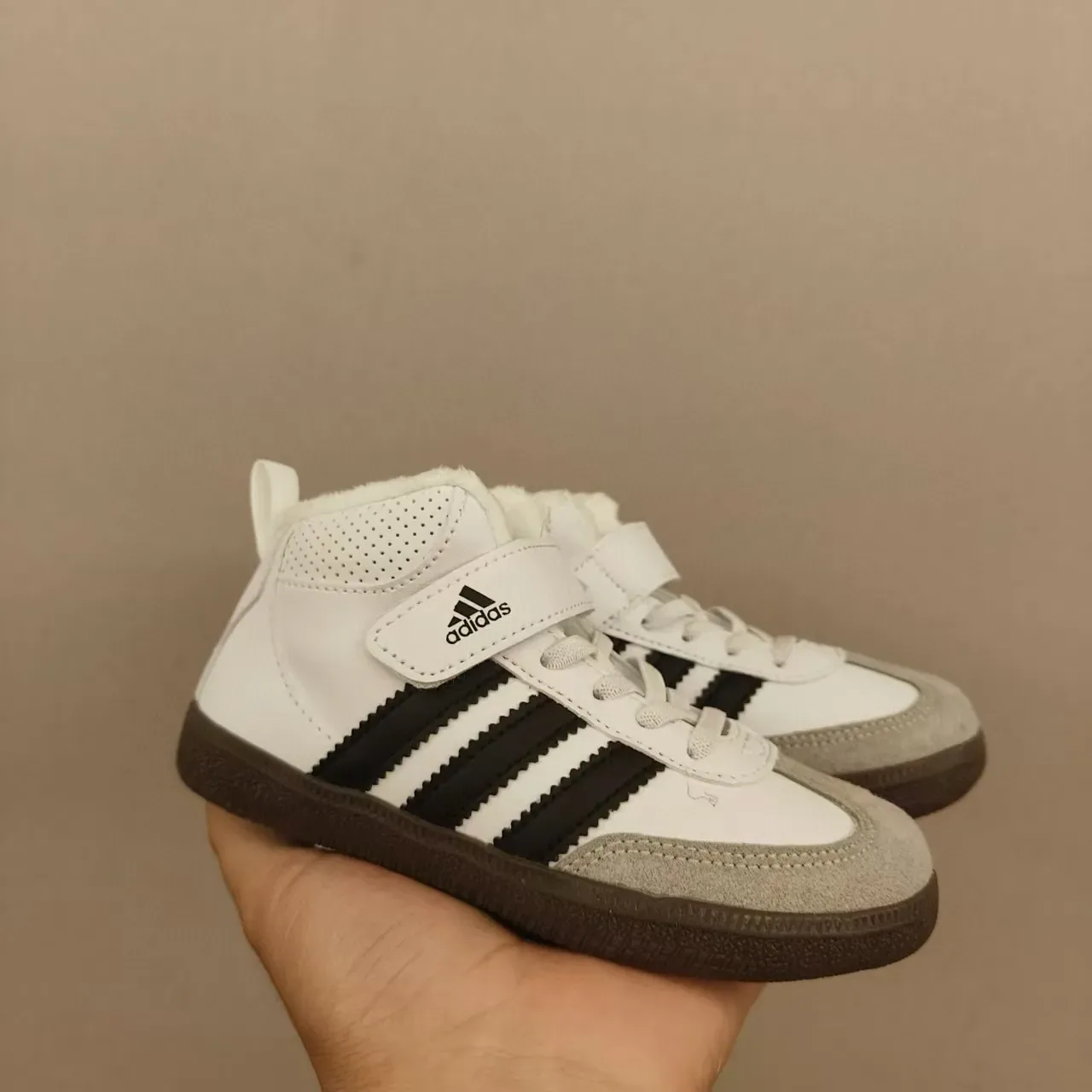 Adidas Black White High-Top Velcro Strap Lifestyle Sneakers 12