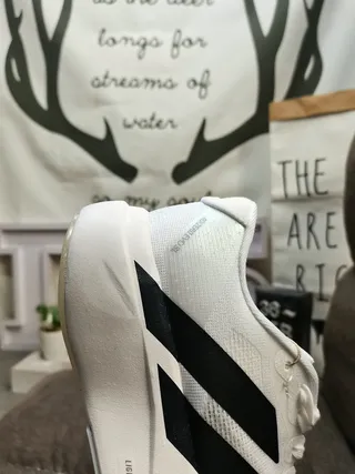 Adidas Black White Knit Upper Three-Stripe Branding Running Shoes 13