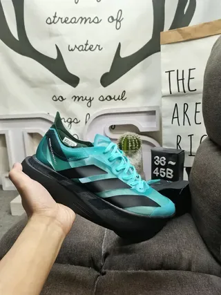 Adidas Blue Black Translucent Turquoise Upper Three-Stripe Branding Lifestyle Sneakers 5