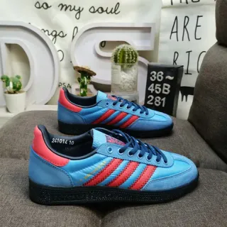 Adidas أزرق أحمر أنتي علوي مخيط ثلاث خطوط سنیکرز أسلوب حياة