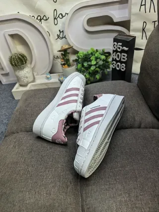 Adidas Tênis Lifestyle Marrom Verde Impressão de Leopardo Parte Superior Três Listras Off-White 6