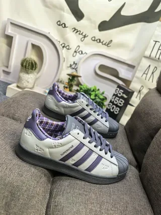 Adidas Tênis Lifestyle Marrom Verde Impressão de Leopardo Parte Superior Três Listras Off-White 19