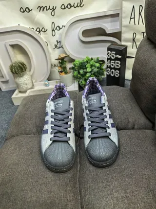 Adidas Tênis Lifestyle Marrom Verde Impressão de Leopardo Parte Superior Três Listras Off-White 20