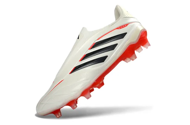 Adidas Copa Branco Vermelho Baixo Corte Superior Sintético Sola Translúcida Firm-Ground Sapatos de Futebol 3
