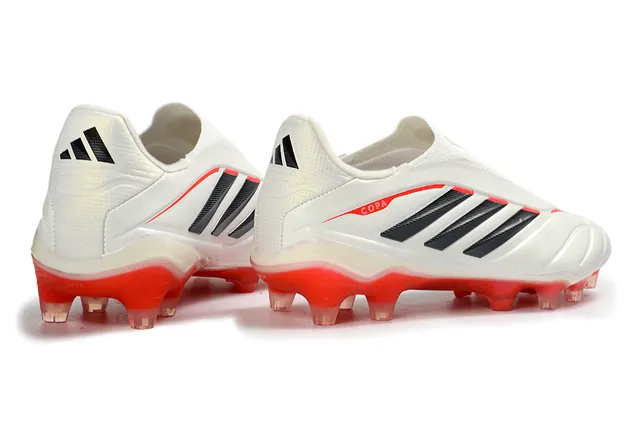 Adidas Copa Branco Vermelho Baixo Corte Superior Sintético Sola Translúcida Firm-Ground Sapatos de Futebol 5