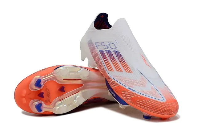 Adidas F50 Lightstrike Pro 白橙蓝 钉面足球鞋 4