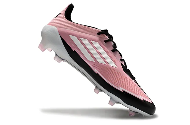 Adidas F50 Messi गुलाबी काला सफेद फर्म ग्राउंड फुटबॉल जूते 3