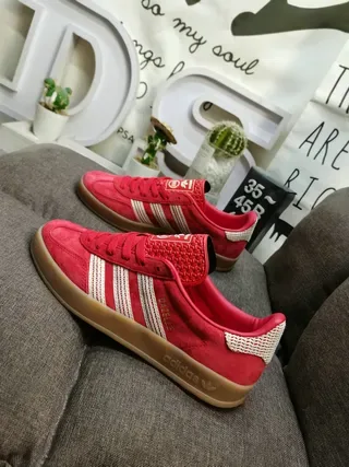 Adidas Gazelle Red Suede Lifestyle Sneakers 7