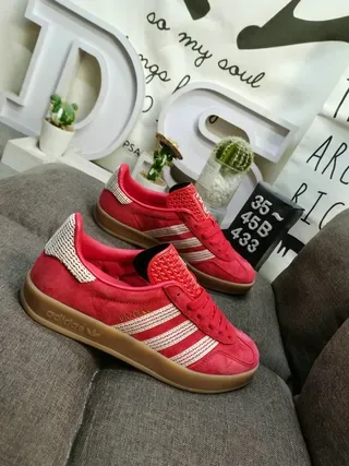 Adidas Gazelle Red Suede Lifestyle Sneakers 9