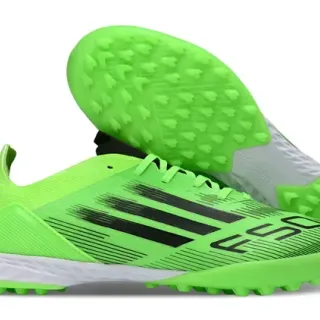 Adidas Vert Noir Low-Cut Upper Synthétique Trois Rayures Chaussures de Football Turf