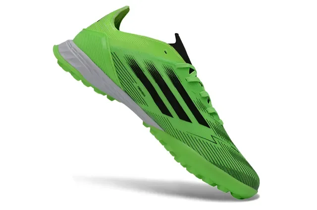 Adidas Green Black Low-Cut Synthetic Upper Three Stripes Turf Soccer Shoes 2
