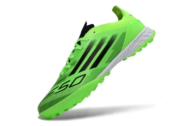 Adidas Green Black Low-Cut Synthetic Upper Three Stripes Turf Soccer Shoes 3