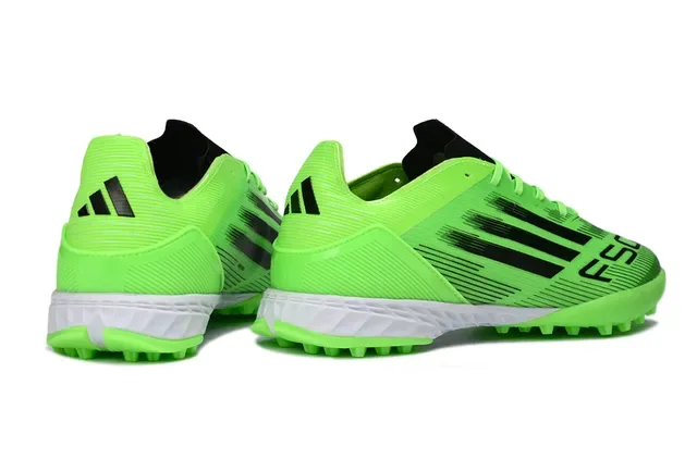 Adidas Green Black Low-Cut Synthetic Upper Three Stripes Turf Soccer Shoes 5