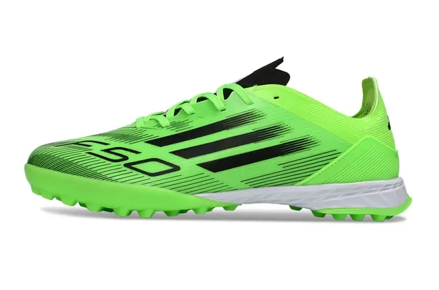Adidas Green Black Low-Cut Synthetic Upper Three Stripes Turf Soccer Shoes 7