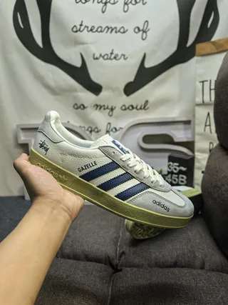 Adidas Verde Cinza Tênis Lifestyle de Ante e Couro Misturado de Baixo 5