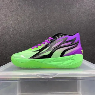 Adidas Green Purple High-Top Silhouette Neon Gradient Upper Basketball Shoes
