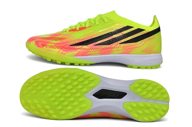 Adidas Hyperfast Jaune Néon Rose Gazon Chaussures de Football 7