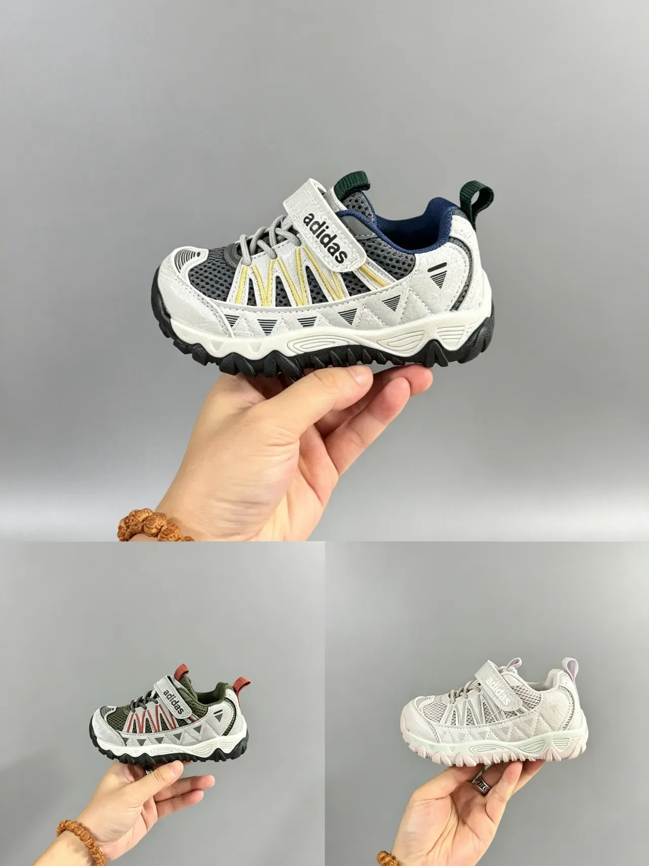 أديداس أطفال بدون أربطة Velcro نمط المسار أسلوب الحياة أحذية رياضية 2