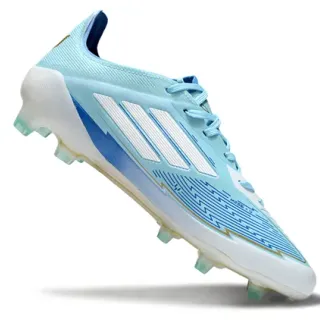 Adidas Messi 浅蓝白 纺织 钉地足球鞋