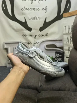 أديداس أحذية رياضية فضية معدنية Velcro Strap Low-Top نمط حياة 5