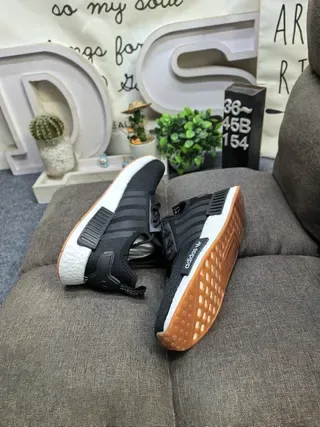 Adidas NMD R1 أبيض أحمر أزرق حذاء رياضي لايف ستايل 6