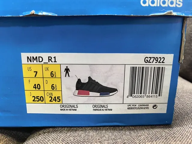 Adidas NMD R1 أبيض أحمر أزرق حذاء رياضي لايف ستايل 22