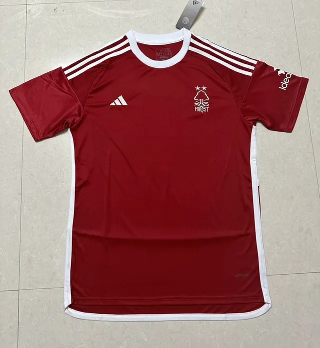 Adidas Nottingham Forest خطوط موجية أبيض وأزرق فاتح قميص 3
