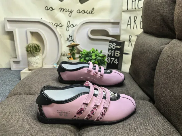 Adidas Pink Blue Laceless Hook-and-Loop Strap Sneakers 11