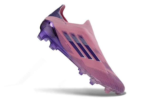 Adidas Chaussures de football avec upper rose violet dégradé ajustement chaussette terrain ferme 2