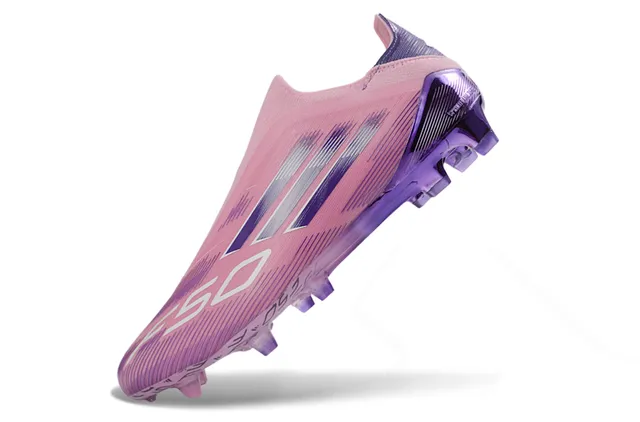 Adidas Chaussures de football avec upper rose violet dégradé ajustement chaussette terrain ferme 3