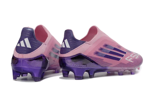 Adidas Chaussures de football avec upper rose violet dégradé ajustement chaussette terrain ferme 5