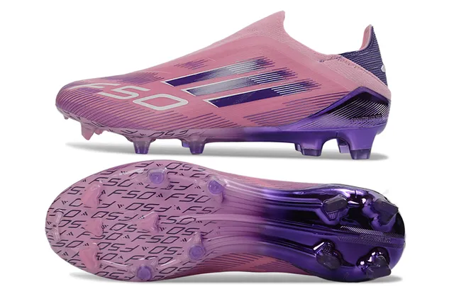 Adidas Chaussures de football avec upper rose violet dégradé ajustement chaussette terrain ferme 6