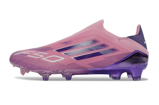 Adidas Chaussures de football avec upper rose violet dégradé ajustement chaussette terrain ferme 7