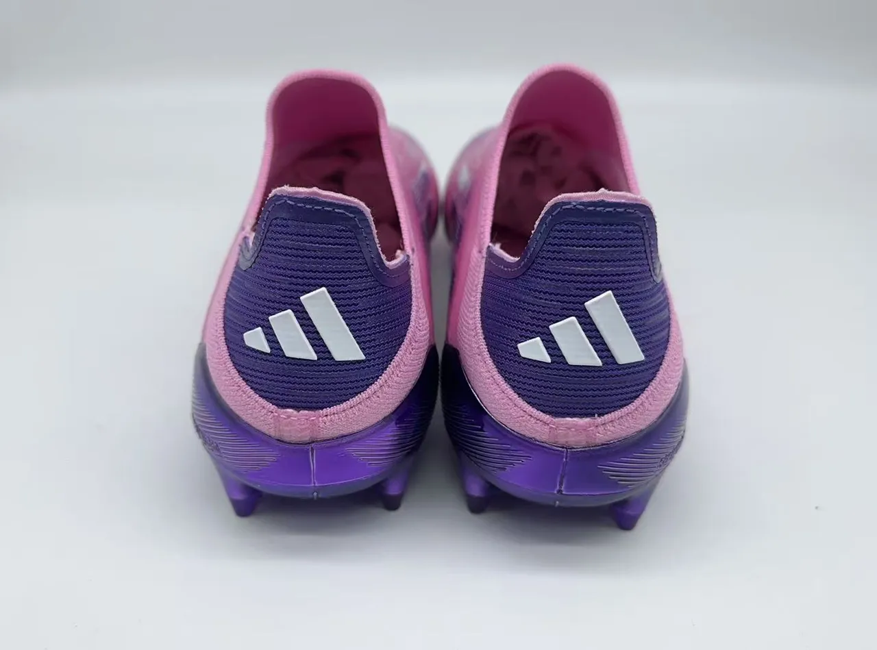 Adidas Chaussures de football avec upper rose violet dégradé ajustement chaussette terrain ferme 9