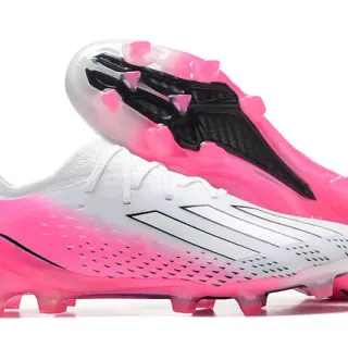 Adidas أحذية كرة القدم وردي أبيض منخفضة القطعة علوة اصطناعية لوحة أساسية شفافة أرضية صلبة