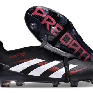 Adidas Predator Accuracy Noir Blanc Rouge Chaussures de football pour terrain ferme