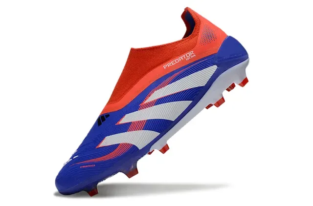 Adidas Predator Sapatos de futebol azul laranja gola tipo meias upper sintético com ribetes para terreno firme 2