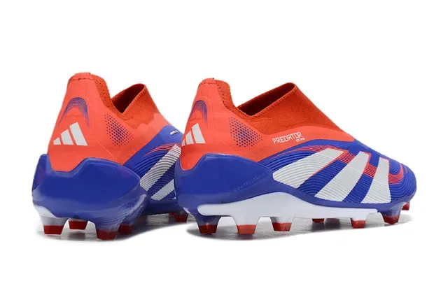 Adidas Predator Sapatos de futebol azul laranja gola tipo meias upper sintético com ribetes para terreno firme 4