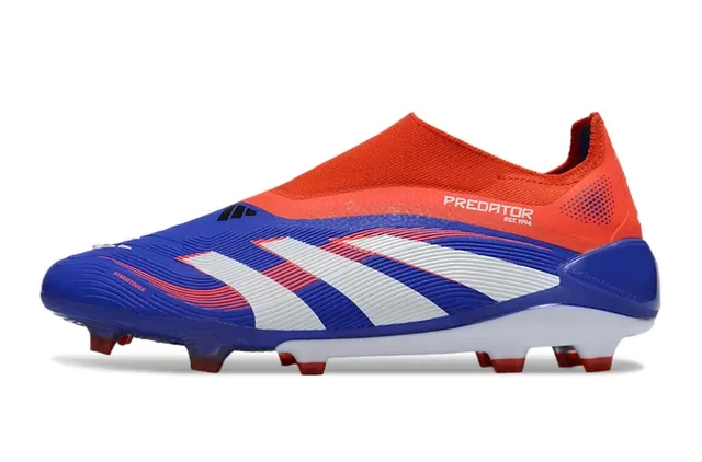 Adidas Predator Sapatos de futebol azul laranja gola tipo meias upper sintético com ribetes para terreno firme 6