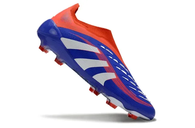 Adidas Predator Sapatos de futebol azul laranja gola tipo meias upper sintético com ribetes para terreno firme 7