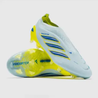 Adidas Predator Azul Amarillo Knit Upper Sock-Fit Collar Firm-Ground Zapatos de Fútbol