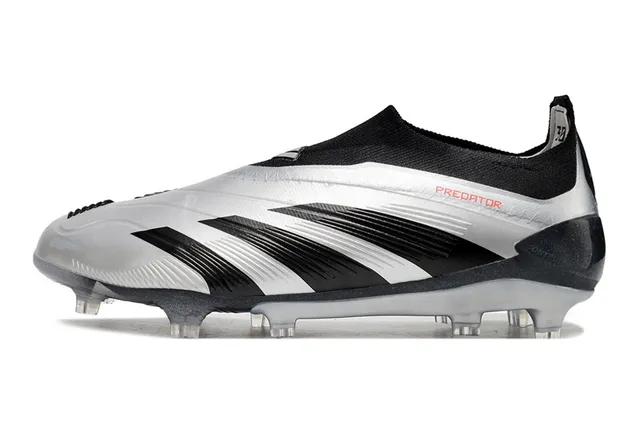 Adidas Predator prata preto solo firme sapatos de futebol 3