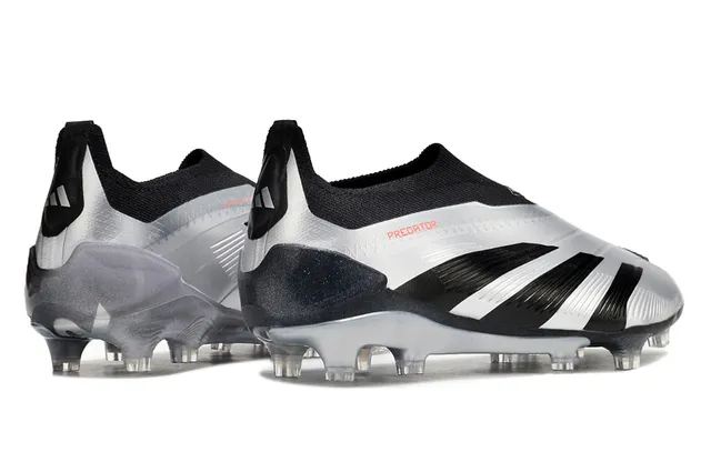 Adidas Predator prata preto solo firme sapatos de futebol 4
