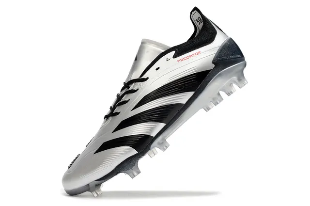 Adidas Predator Silver Black Firm-Ground أحذية كرة القدم 3