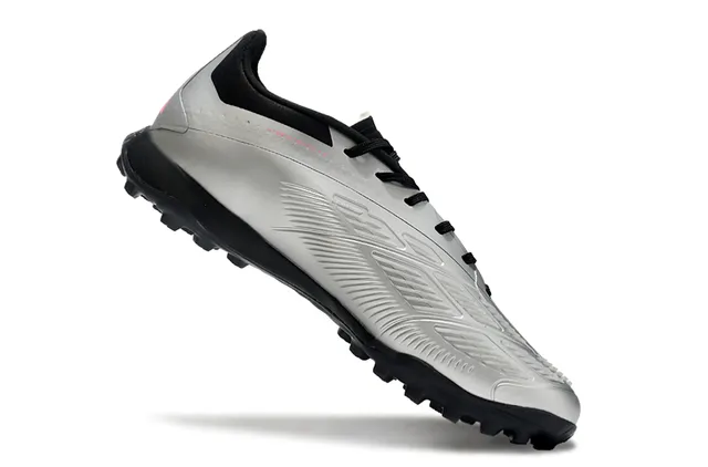 Adidas Predator Silver Navy Low-Cut Synthetic Upper Three Stripes Turf Soccer Shoes 2