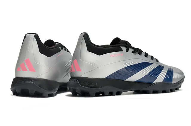 Adidas Predator Silver Navy Low-Cut Synthetic Upper Three Stripes Turf Soccer Shoes 5