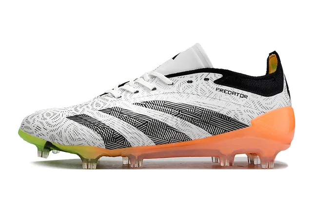 Adidas Predator সাদা কমলা জ্যামিতিক উপরের অংশ গ্র্যাডিয়েন্ট বাহ্যিক তলা কঠিন মাটি ফুটবল জুতা 2