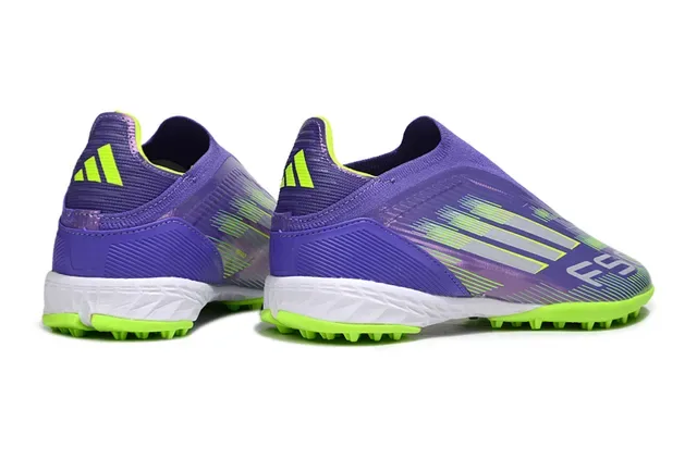 Adidas Purple Green Sock-Fit Collar Iridescent Upper Turf Soccer Shoes 13