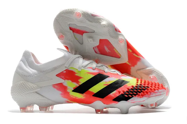 Adidas Rouge Noir Col Tricoté Lacets Asymétriques Chaussures de Football Sol Ferme 3